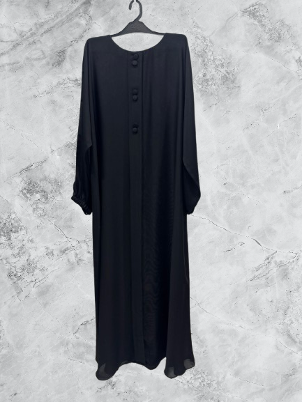 Button Pati Abaya 2025Size 24 / 55 Stuff Nida Imported Fabric Color Black