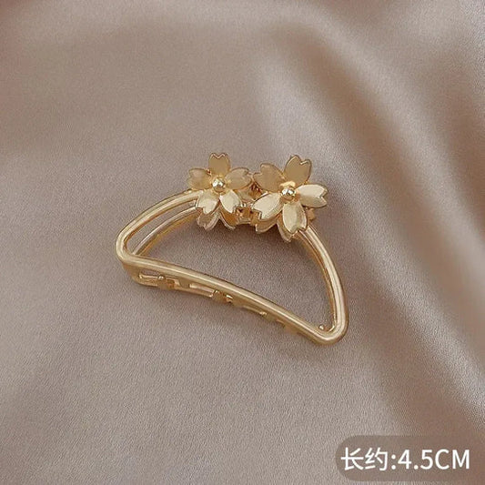 New Hair Claw Metal Gold Flower Claw Clip