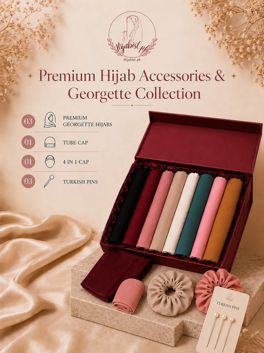 Deal 03 - Premium Hijab Accessories & Georgette Collection