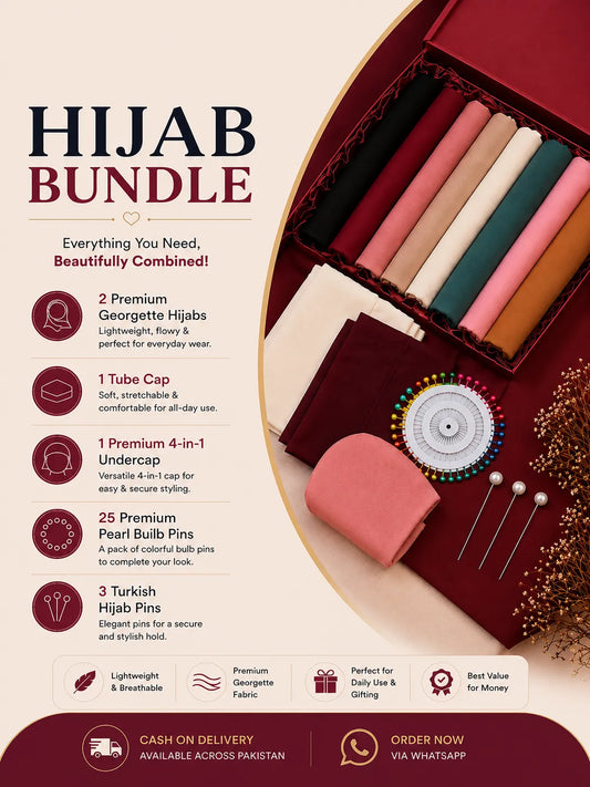 Deal 02 - Premium Hijab Accessories & Georgette Collection