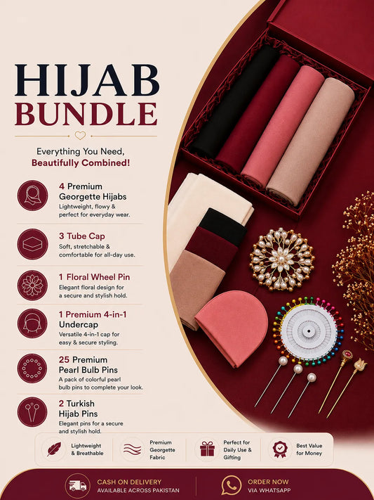 Deal 01 - Premium Hijab Accessories & Georgette Collection